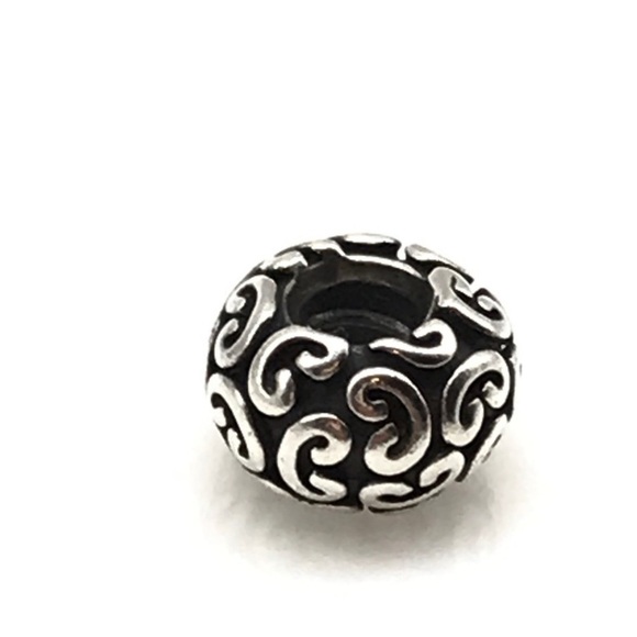 Pandora Sterling Silver Retired Feeling Groovy Unique Pattern Design Bead Charm - Picture 3 of 5